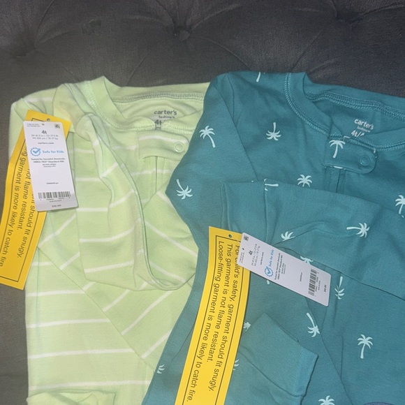 Carter's Kids Pajama Set - Teal and Light Green - Picture 2 of 9